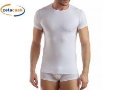 MAGLIA GIROCOLLO UOMO MEZZA MANICA BIANCO COVERI TG 6/XL