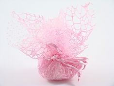 TULLE POIS ROSA CON TIRANTE E RETE CM 23X23