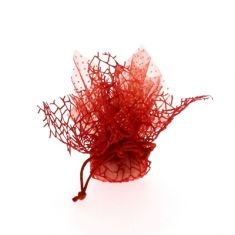TULLE POIS ROSSO CON RETE E TIRANTE CM 23X23