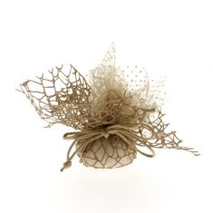 TULLE A POIS TORTORA CON RETE 10 PEZZI