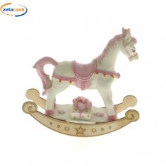 BOMBONIERA CAVALLUCCIO A DONDOLO ROSA