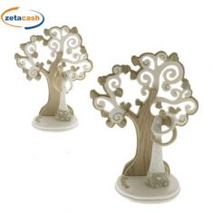 COPPIA INNAMORATI CON ALBERO DELLA VITA IN RESINA CM H 15