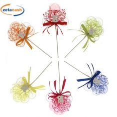 RAMO PORTA CONFETTI CON GESSO A FORMA DI 18 6 PEZZI