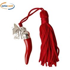 CIONDOLO CORNO PORTA FORTUNA CON CAPPELLO CM 4 PEZZI 4