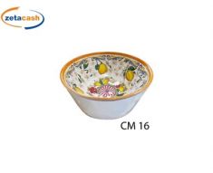 INSALATIERA MELAMINA DECORO CARRETTO SICILIANO H6,5 D16,5CM