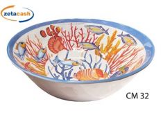 CIOTOLA IN MELAMINA DISEGNO MARE DIAMETRO 32 CM