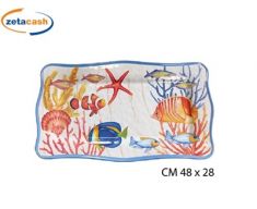 VASSOIO RETTANGOLARE IN MELAMNA DECORO MARE