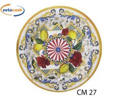 PIATTO PIANO IN MELAMINA CARRETTO SICILIANO 26 CM