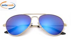 OCCHIALI DA SOLE A GOCCIA BLU CON STRUTT ORO