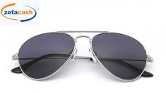 OCCHIALI DA SOLE A GOCCIA NERI CON STRUTT ARGENTO