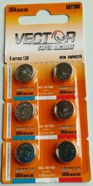 PILE A BOTTONE LR54\AG10 6 PEZZI