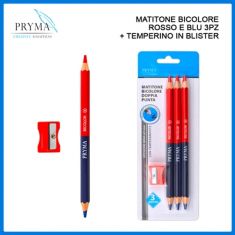 MATITA BICOLORE 3 PEZZI CON TEMPERAMATITE