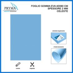 GOMMA EVA FOGLIO CELESTE 40 X 60 CM