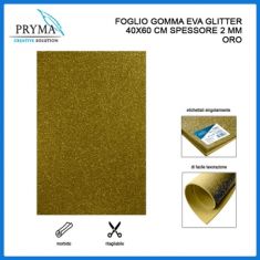 FOGLIO GOMMA EVA GLITTERATO ORO CM 60X40