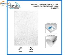 GOMMA EVA BIANCO GLITTER FOGLIO CM 40X60
