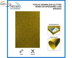 GOMMA EVA FOGLIO BRONZO GLITTER 40 X 60 CM