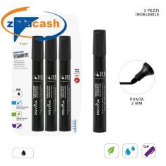 LUMOCOLOR INDELEBILE CON PUNTA TONDA 2 MM NERO 3 PEZZI
