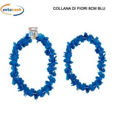 COLLANA HAWAIANA CON 60 PETALI BLU