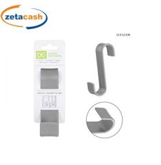 GANCIO PER PORTA A S GRIGIO CM 12X3