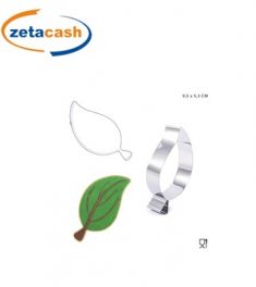 FORMINA PER BISCOTTI A FORMA DI FOGLIA IN ACCIAIO CM 10X6