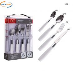 POSATE ACCIAIO 16 PZ OPACO BIANCO