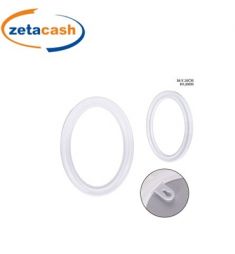 SPECCHIO OVALE CON CORNICE IN PLASTICA BIANCA CM 38 X 28