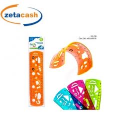 RIGHELLO FLESSIBILE CON FORME DA 20CM