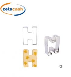 FORMINA BISCOTTI IN ACCIAIO A FORMA DI LETTERA H