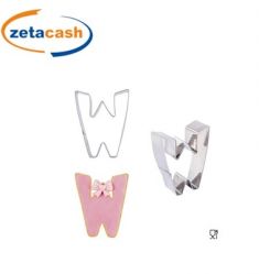 FORMINA PER BISCOTTI A FORMA DI LETTERA W IN ACCIAIO