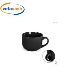 TAZZA COLAZIONE CON MANICO IN GRES NERO 470 ML