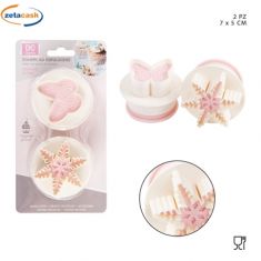 STAMPI PER DOLCI AD ESPULSIONE FIOCCO/ FIORI 2 PEZZI