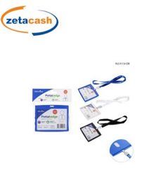 PORTABADGE ORIZZONTALE IN PLASTICA CON CORDONCINO CM10.5X7.4