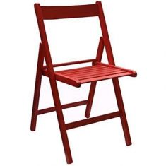 SEDIA IN LEGNO PIEGHEVOLE ROSSA