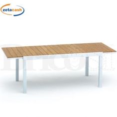 TAVOLO BEVERLT ALLUMINIO BIANCO POLYWOOD 164-225X90CM