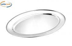 VASSOIO OVALE IN ACCIAIO CM 30