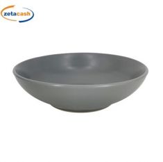 PIATTI FONDI IN CERAMICA GRIGIO DIAM 20 CM 6 PEZZI