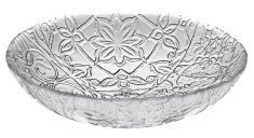 CENTROTAVOLA IN VETRO TRASPARENTE DECORATO IZNIK D. 22