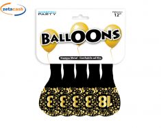PALLONCINI 5 PEZZI NUMERO 18 CON STELLE