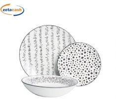 SERVIZIO PIATTI 18 PEZZI NAMIBIA GRIGIO IN PORCELLANA