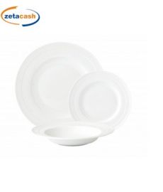 SERVIZIO PIATTI TOLONE 18 PEZZI IN PORCELLANA BIANCA