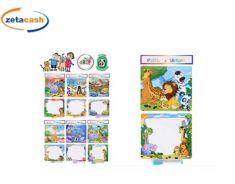 LAVAGNETTA BIANCA CON PENNA E PUZZLE 28X21CM ASS