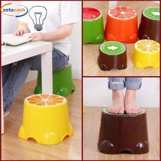 SGABELLO IN PLASTICA DECORO FRUTTA 24 X 24 CM