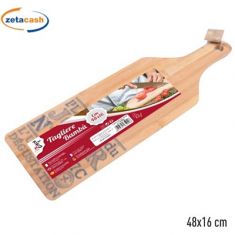 TAGLIERE IN LEGNO BAMBU CON MANICO 48 X 16 CM