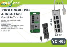 MULTIPRESA HUB 4 PORTE USB 2.0