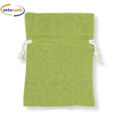 CONF 10 SACCHETTI COTONE VERDE MELA H17X12CM