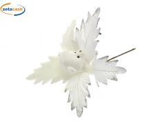 FIORE GAMBO CORTO BIANCO CON ORSO BIANCO H. 30 CM