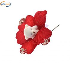 FIORE GAMBO CORTO ROSSO CON ORSO BIANCO