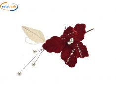 FIORE SMALL ROSSO IN TESSUTO E RETINA