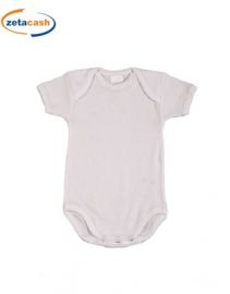 BODY NEONATO A MEZZA MANICA IN COTONE BIANCO TG 9 MESI