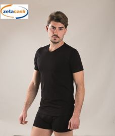 T-SHIRT UOMO IN COTONE CON SCOLLO A V TG 7
